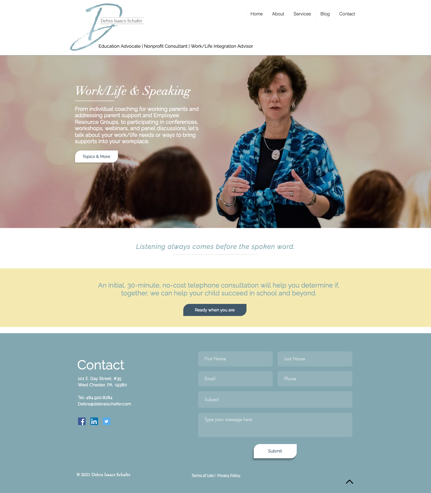 Full page preview of DIS Contact page