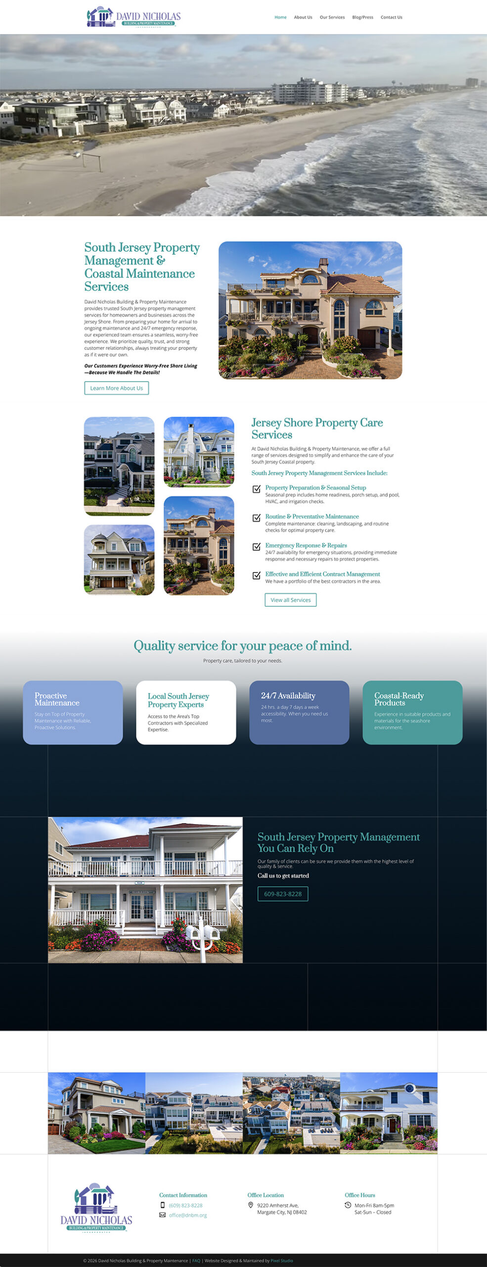 Full page preview of david nicholas property management home page