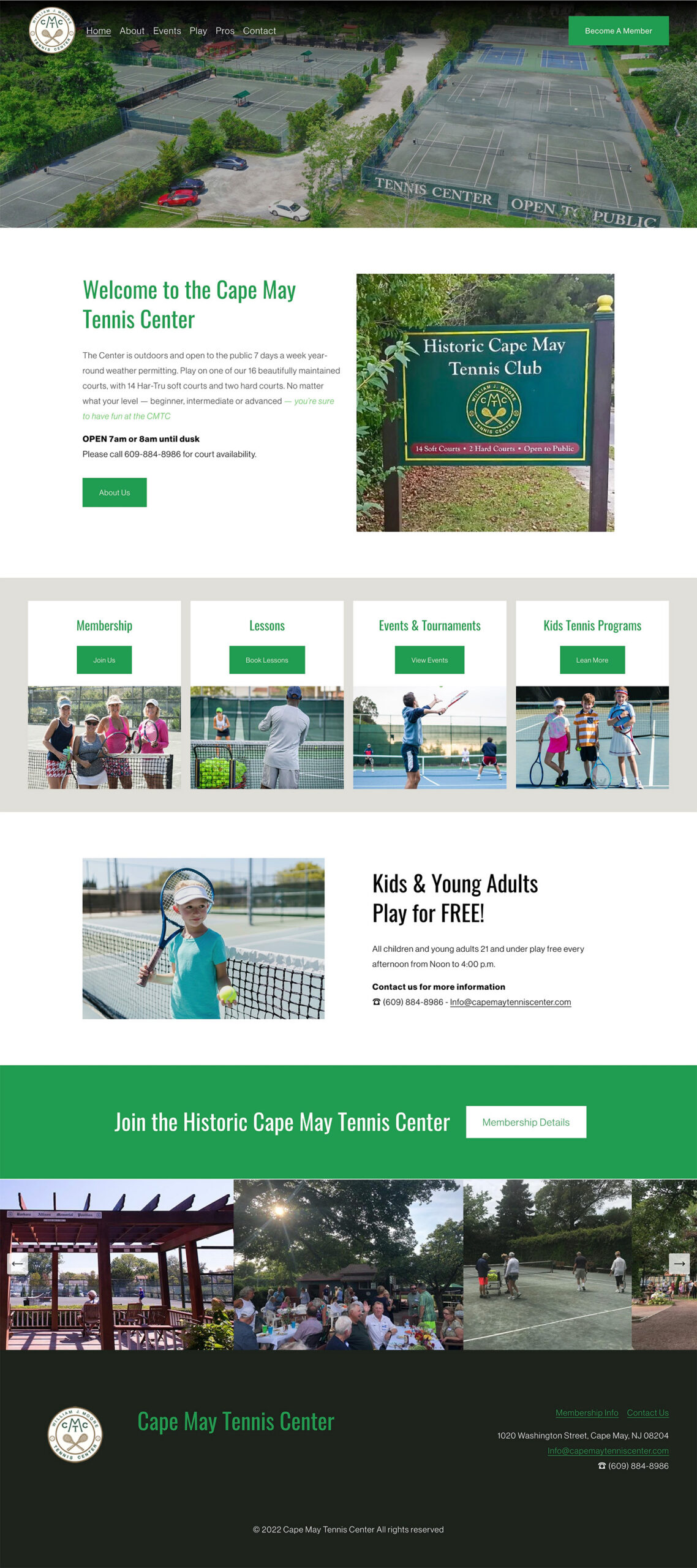 website design for Cape May Tennic Club