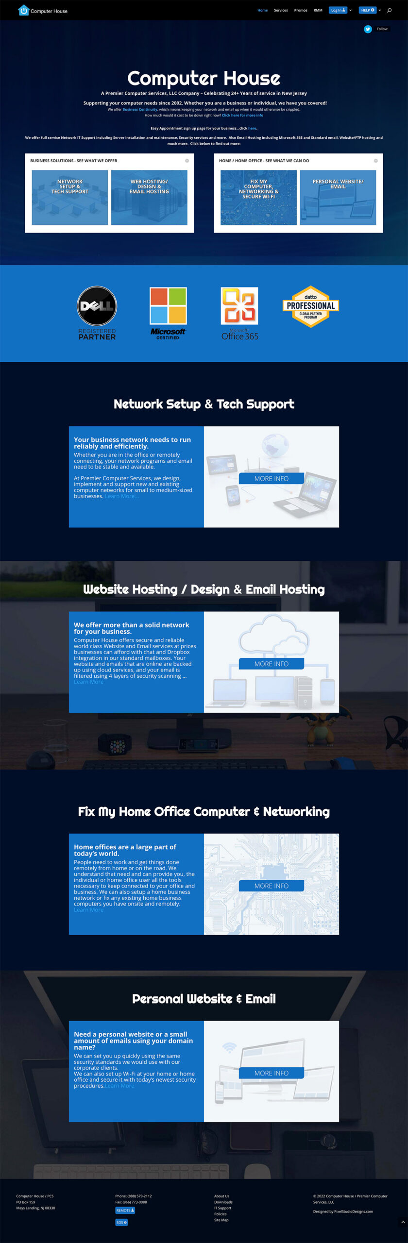 Full page preview of Computer House home page