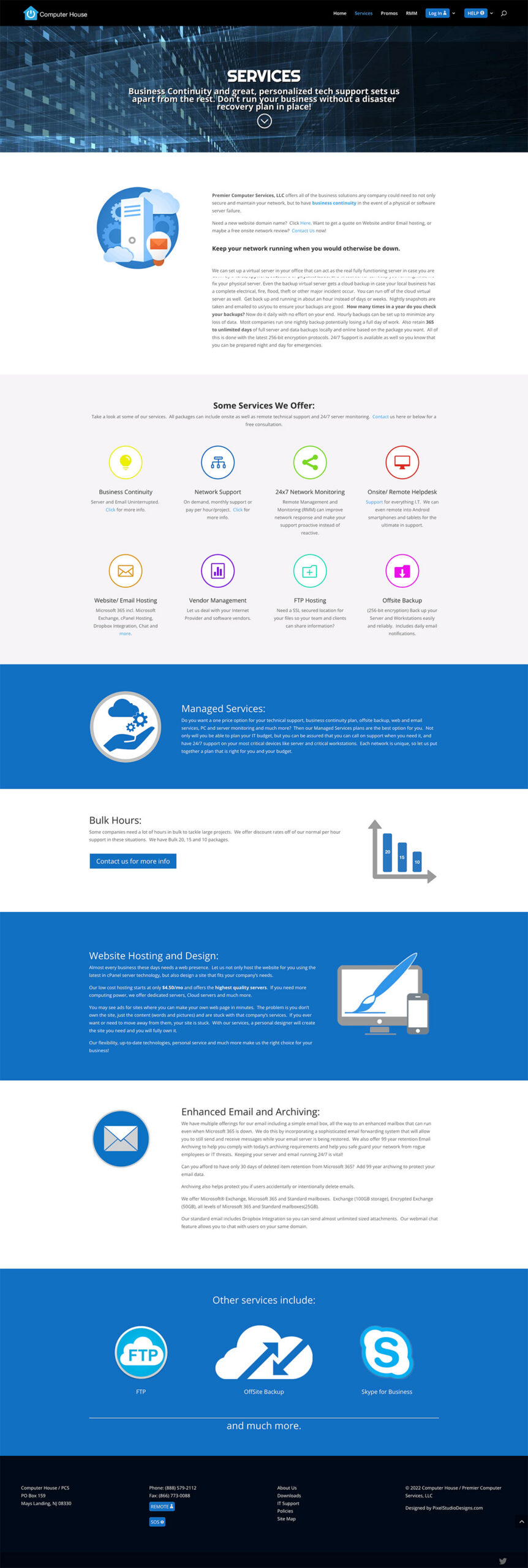 Full page preview of Computer House Services page