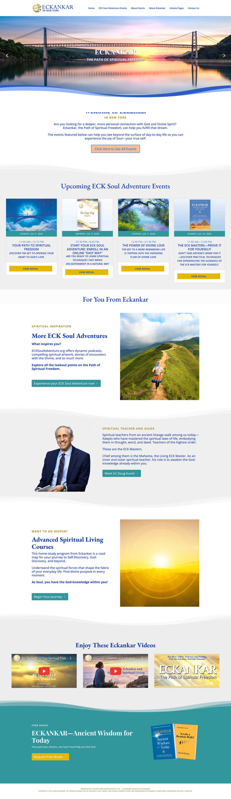 Full page preview of Eckankar homepage