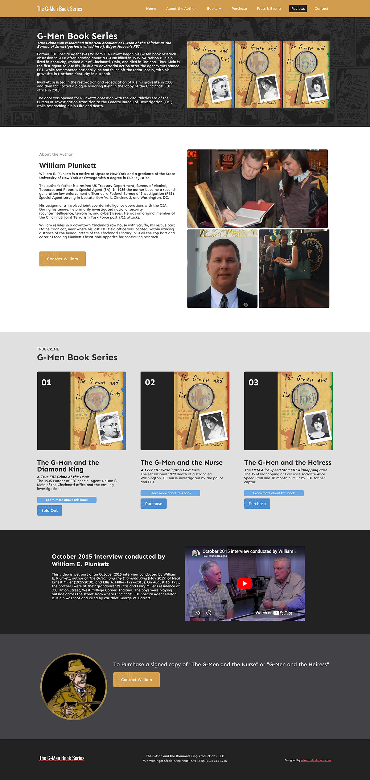 Full page preview of G-Men Book Series home page