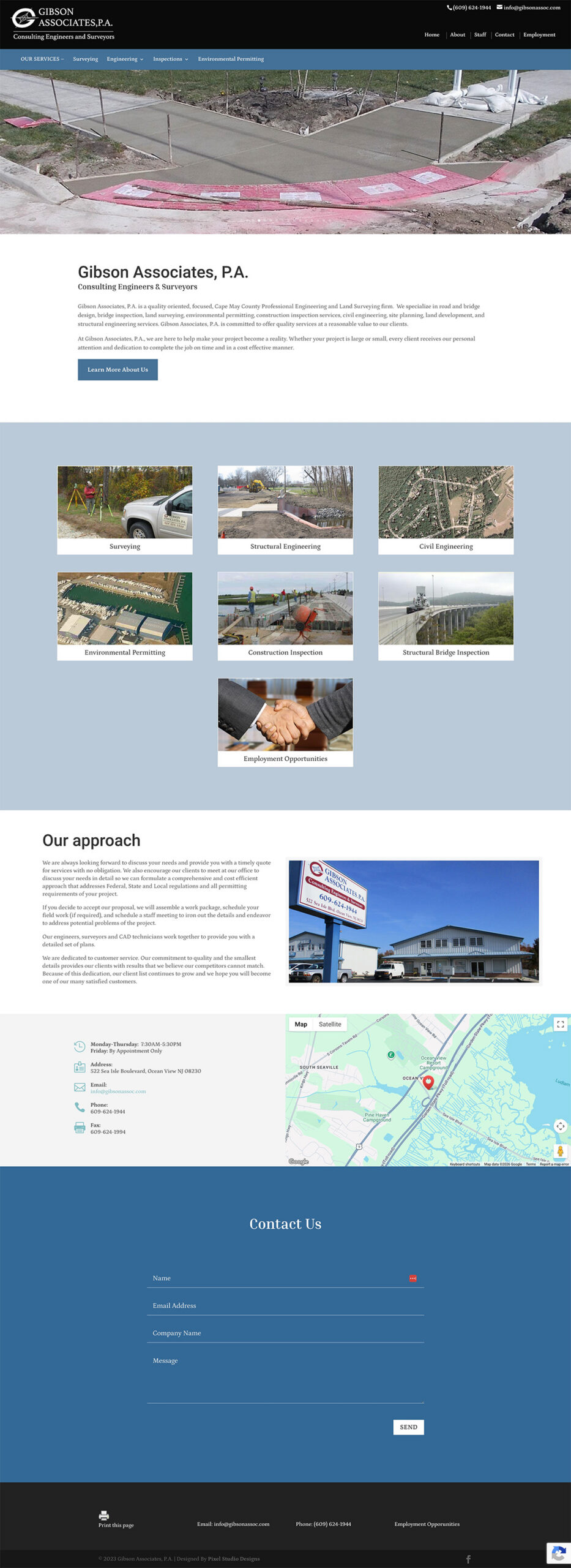 Full page preview of gibson associates home page