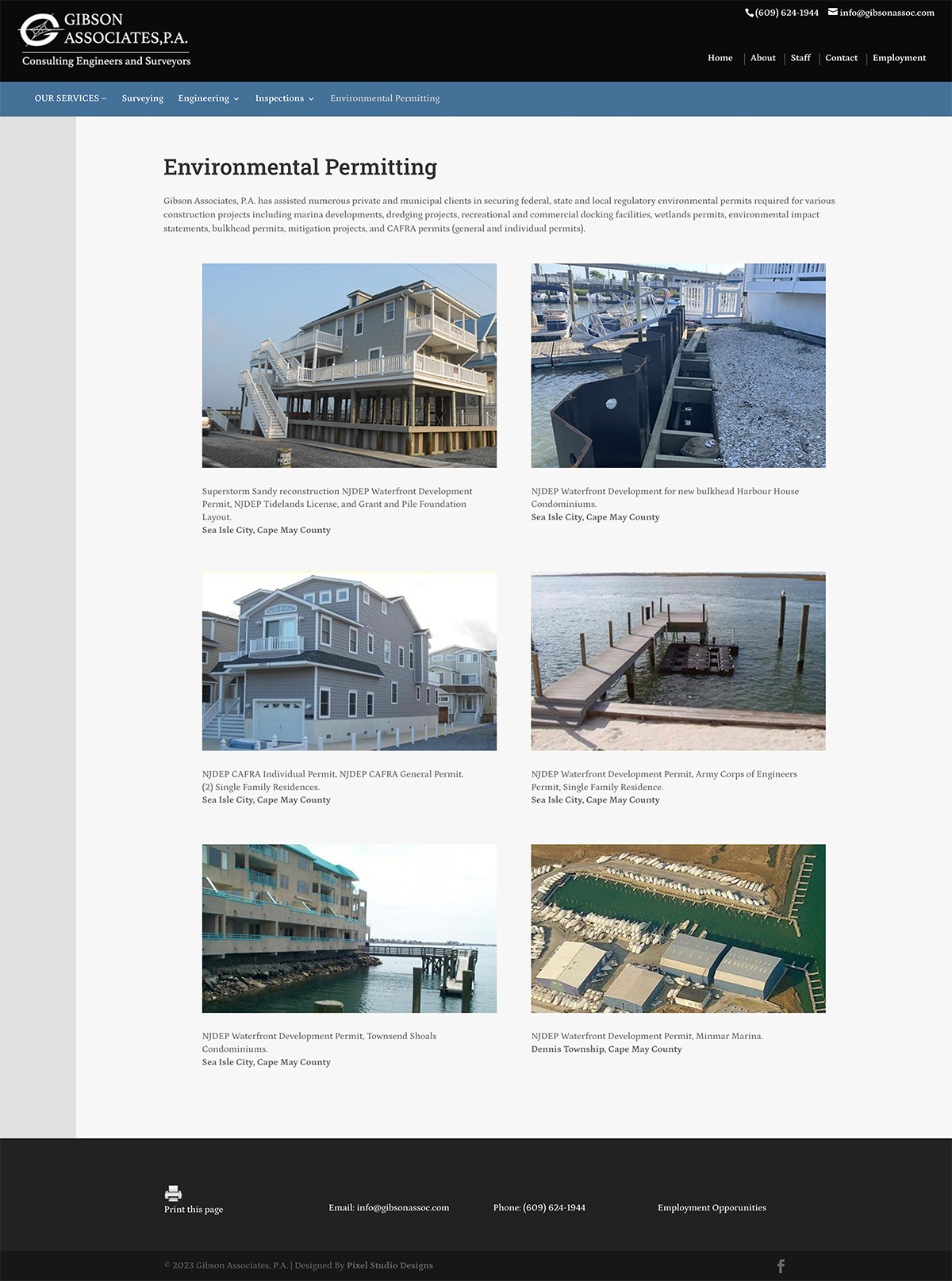 Full page preview of gibson associates about page