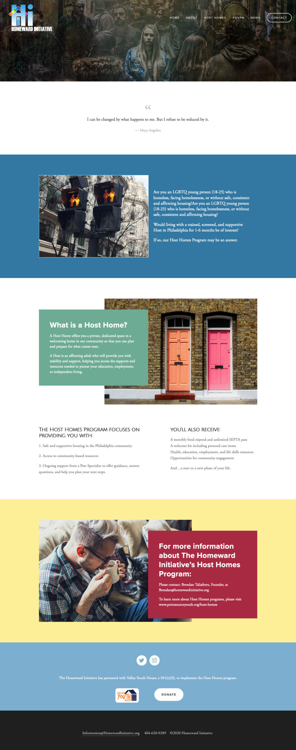 Full page preview of Homeward Initiative about page
